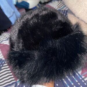 Elegant Black Faux Fur Hat